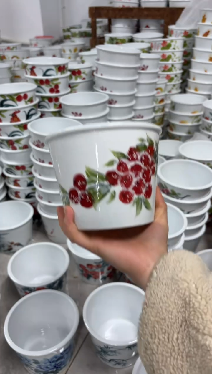 景德镇手绘釉中彩（食品级）小号泡面桶