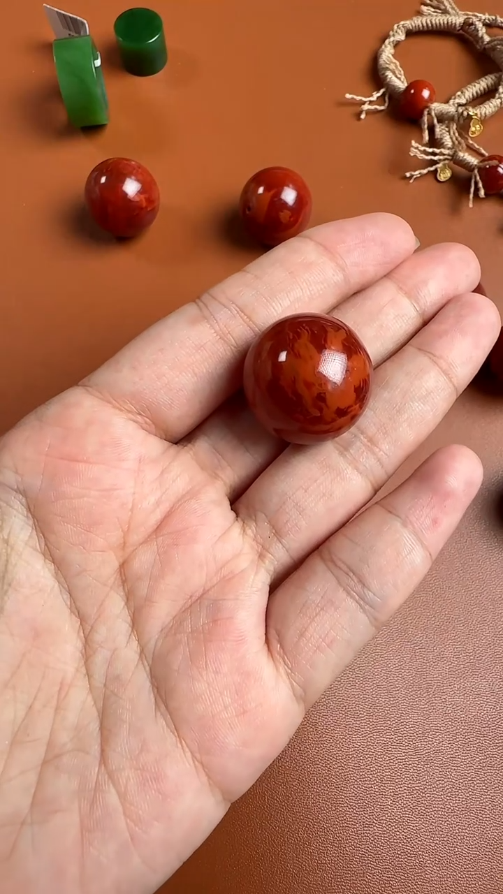 未镶嵌单珠南红玛瑙23mm南红火焰纹单珠 多样性发一件