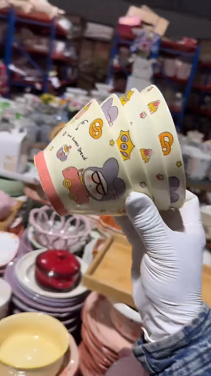 陶瓷4个米饭碗 微瑕凑满20元包邮