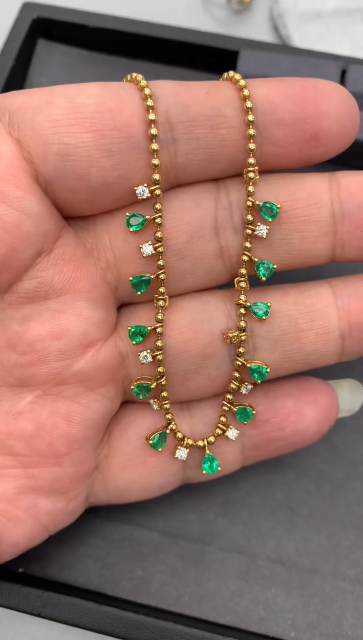 【闪购商品】祖母绿项链18K金镶嵌1.6克拉