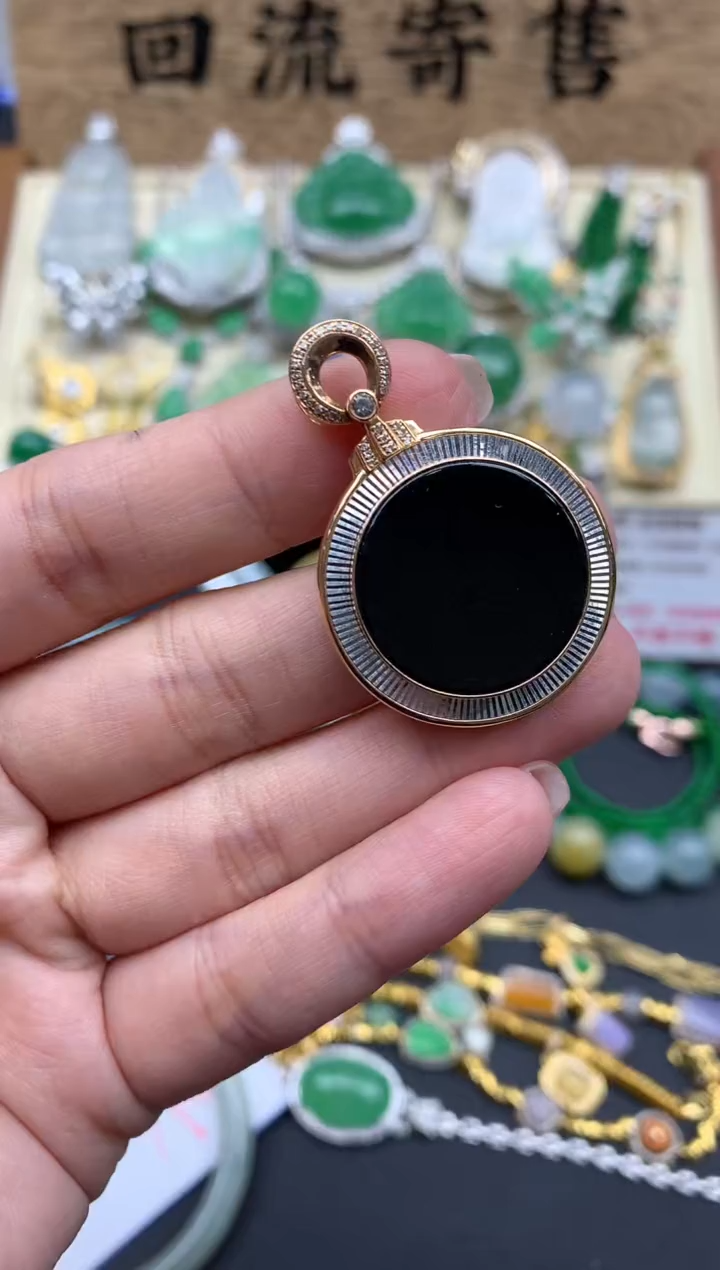 【闪购商品】翡翠颈饰18K金镶嵌555-中国好珍宝