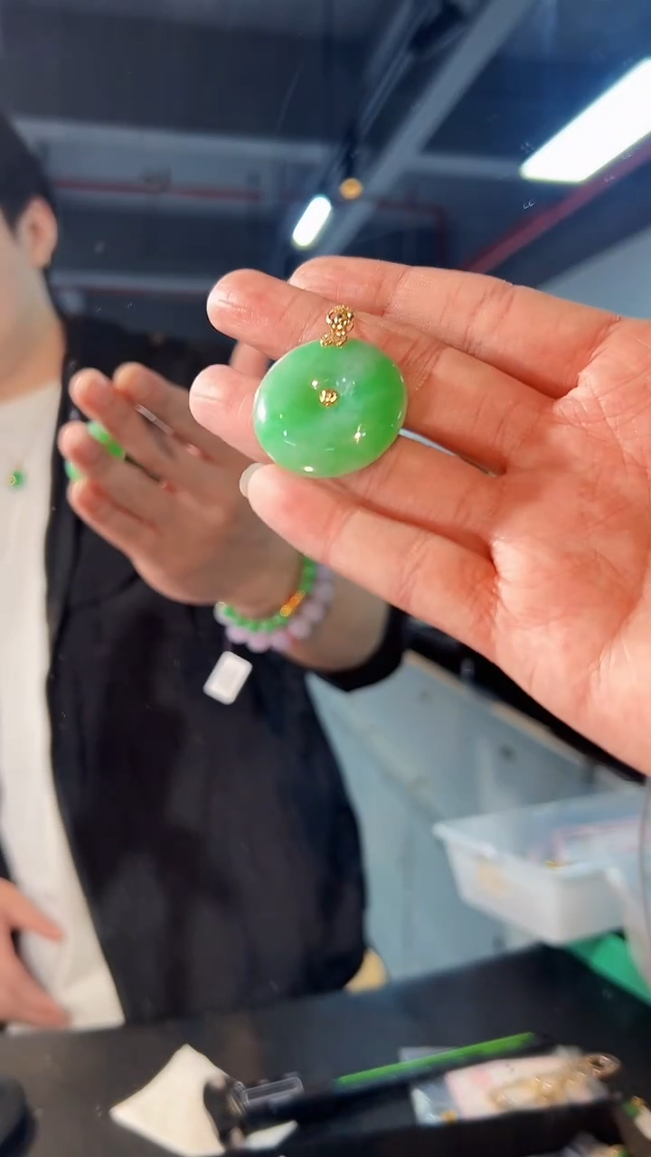 【闪购商品】翡翠颈饰18K金镶嵌缅料A货/支持复检/一件