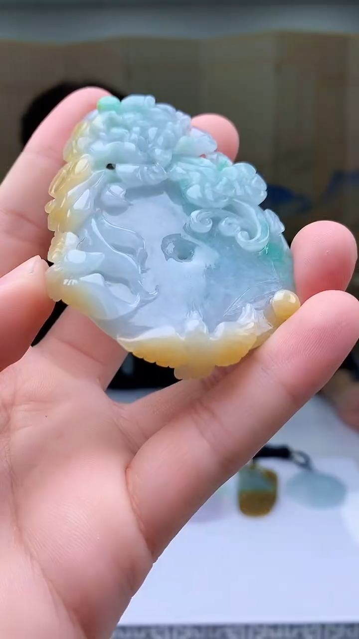 【闪购商品】定制翡翠未镶嵌4829bb-毛货挂件