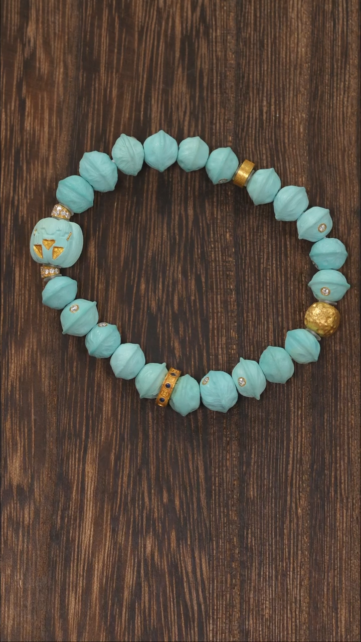 【闪购商品】绿松石手链18K金镶嵌1