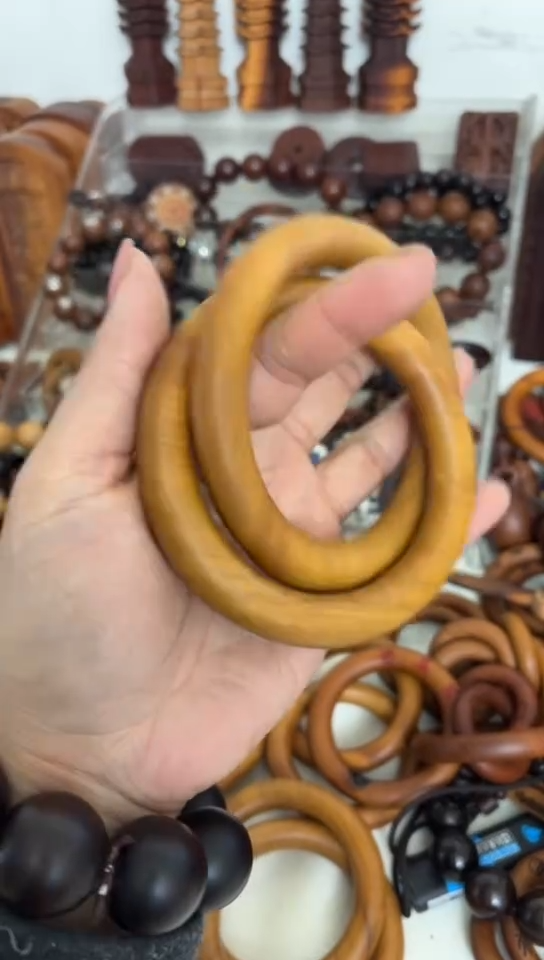 枣木乾坤圈微瑕70圈口一物一拍