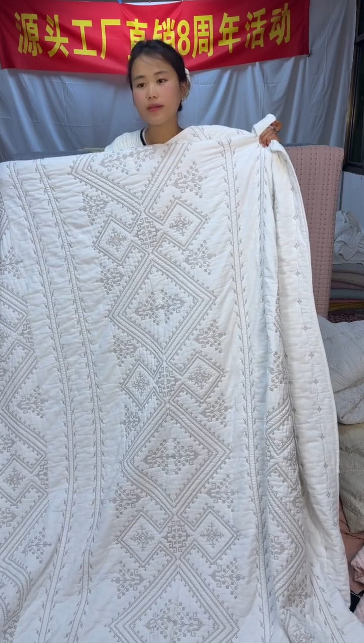 棉纯棉白金丝罗线格230*250