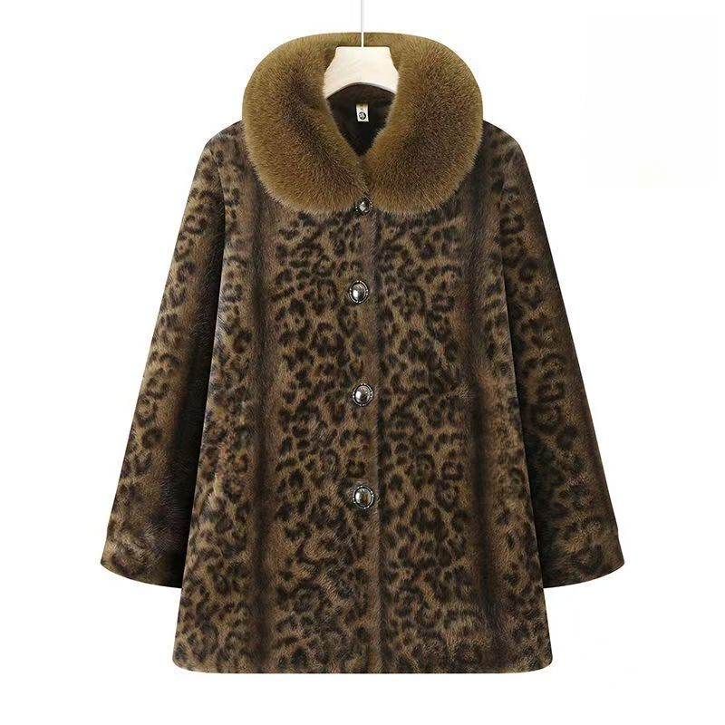 11694-中老年冬季新款妈妈冬装奶奶大衣外套加绒加厚洋气老太太