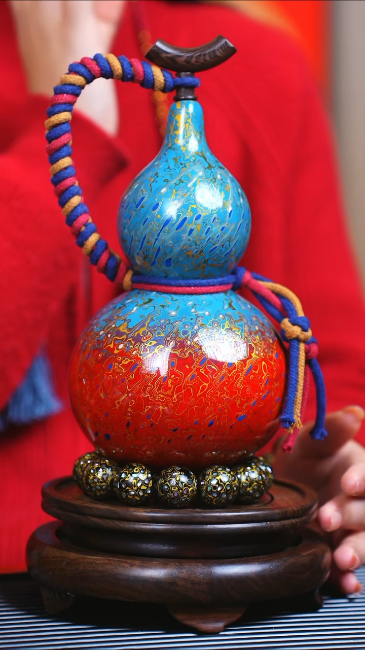 【闪购商品】JB093迎财神臻选非遗大漆酒葫芦