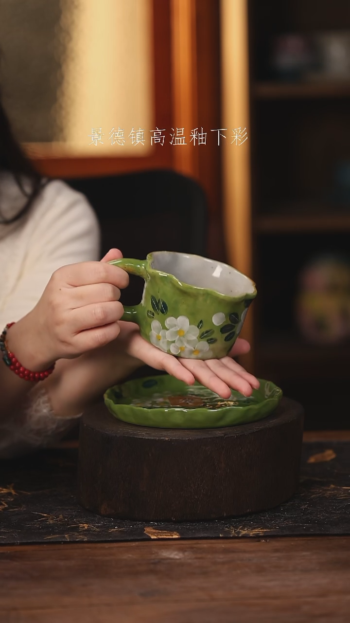 陶瓷景德镇高温釉下手绘陶瓷@L004@