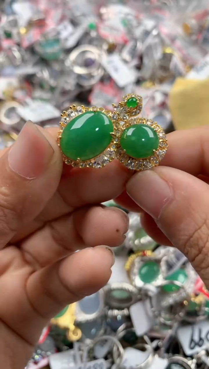 银S925镶嵌戒指翡翠333                5