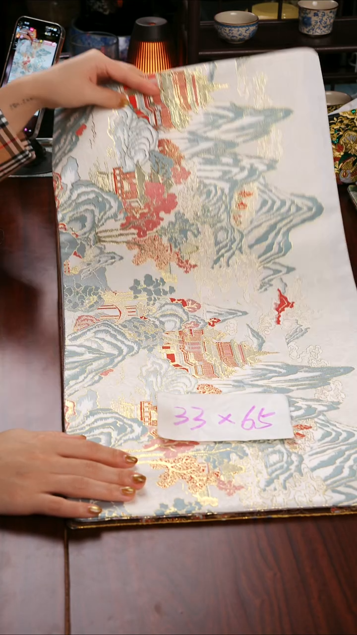 【千里江山白双面】中国风干泡织锦茶席33*65
