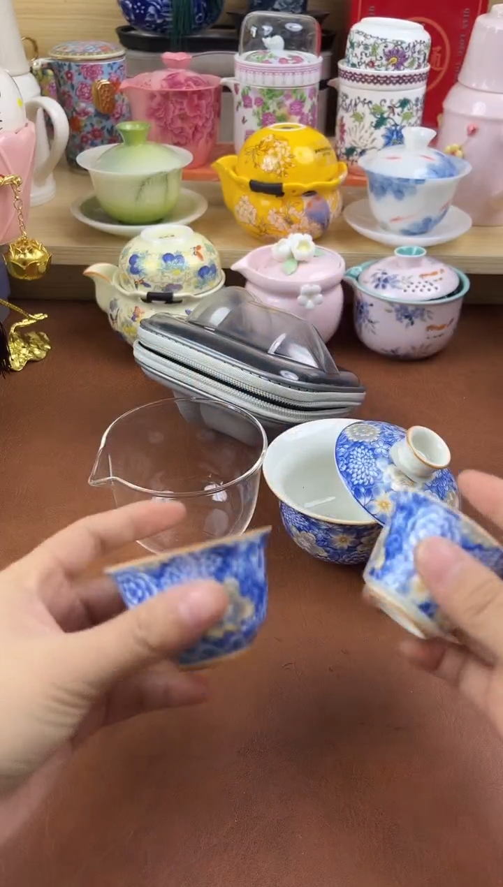 陶陶瓷茶具摆件旅行套组