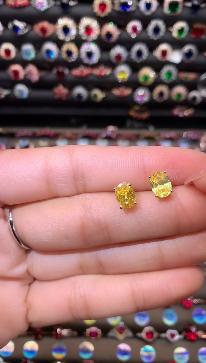 【闪购商品】水晶耳饰银S925镶嵌高温优化/合成处理68