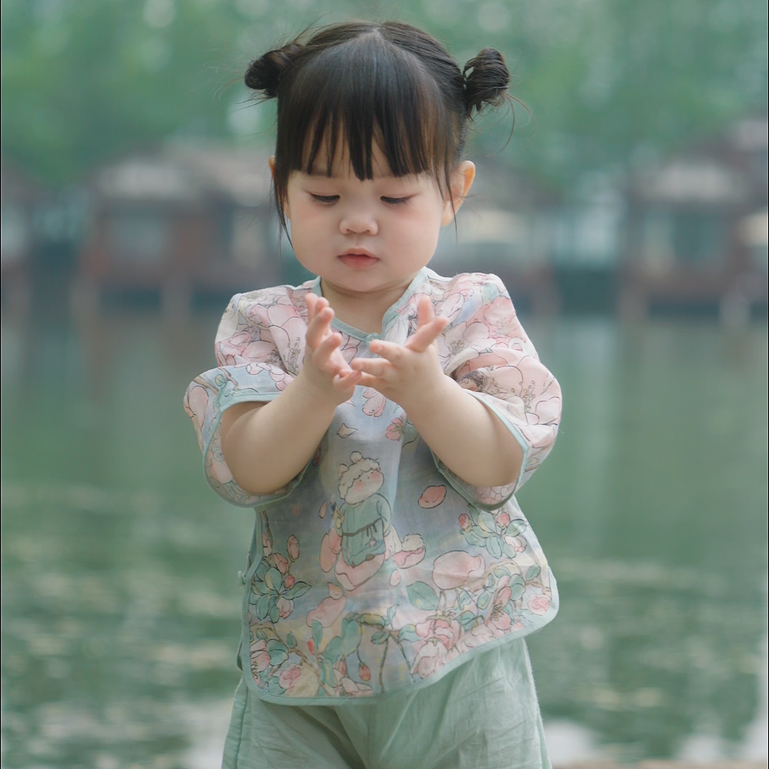 【花朝锦】宝宝新生儿夏季分体苎麻套装新中式外出婴幼儿复古汉服