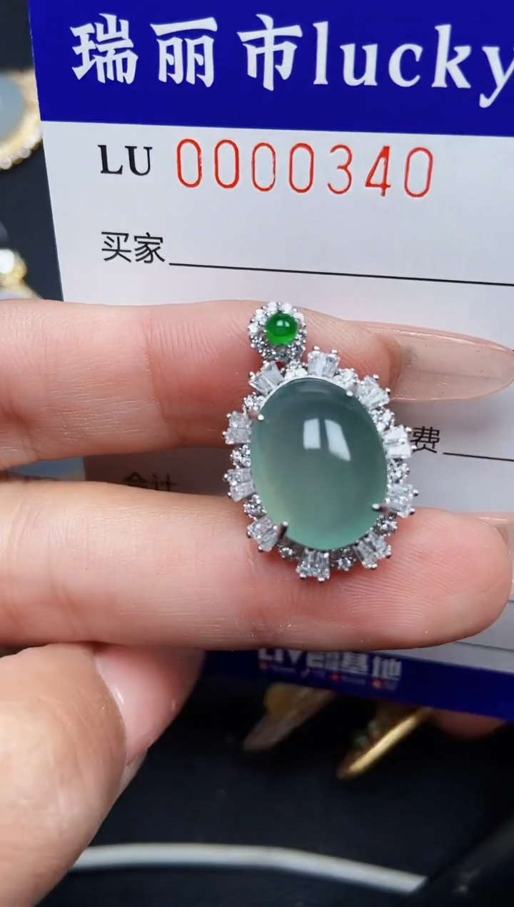 【闪购商品】翡翠颈饰银S925镶嵌0340