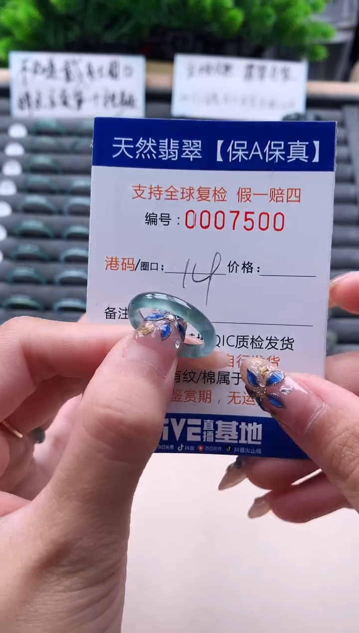 未镶嵌戒指翡翠7500