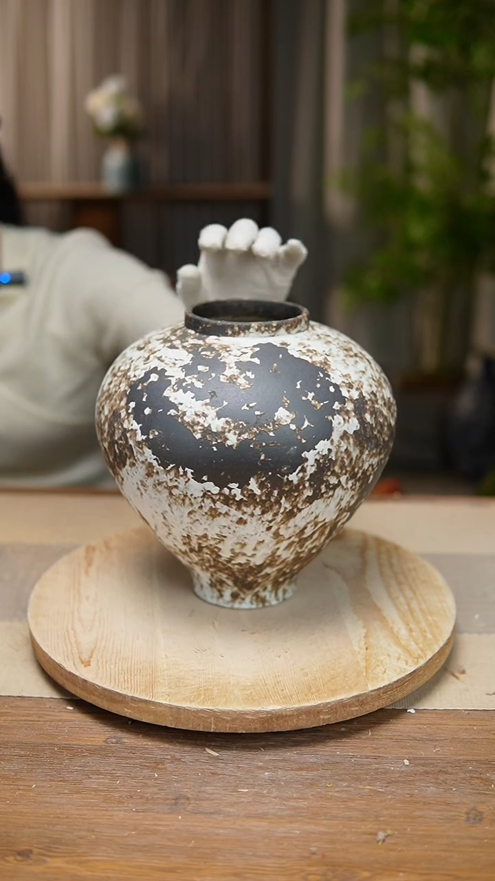 【闪购商品】陶瓷   花器诧寂黑月亮罐