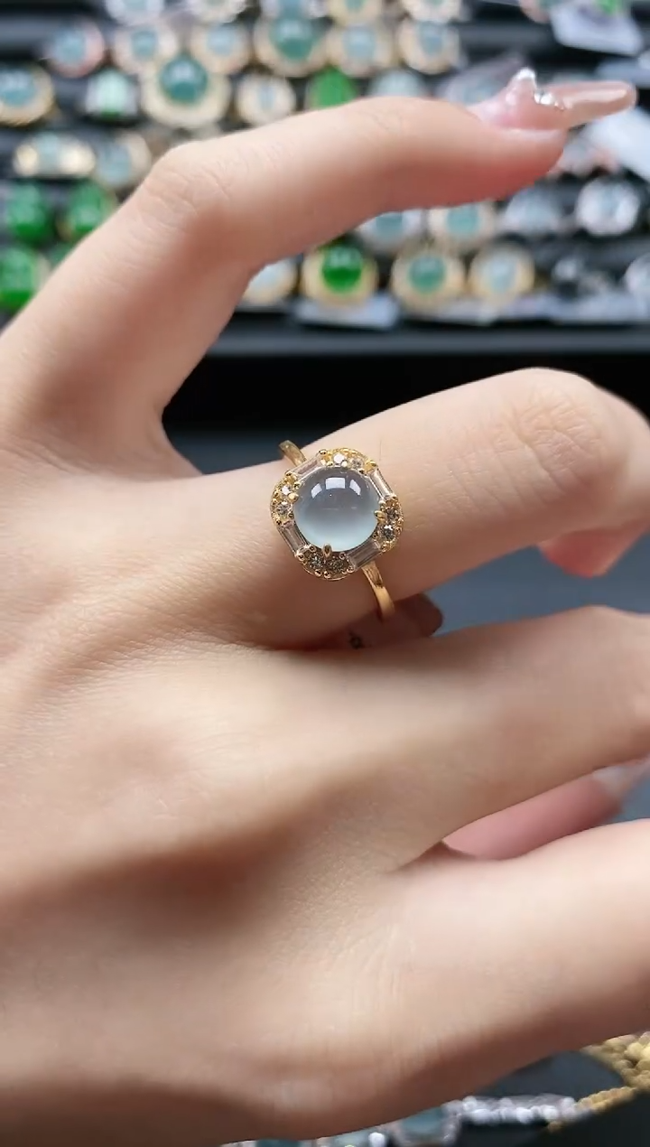 【闪购商品】翡翠戒指银S925镶嵌51511