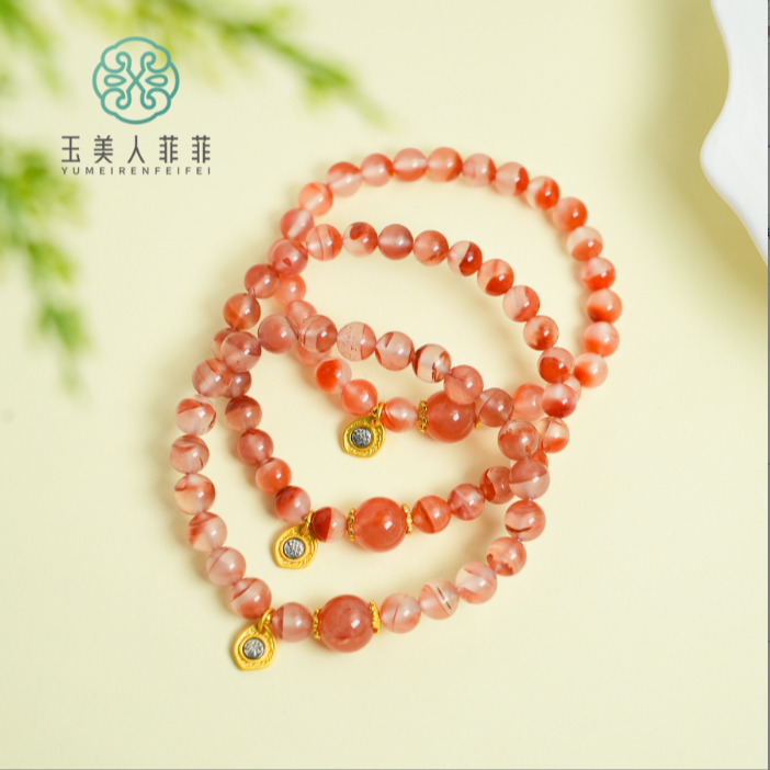 石惑珠宝·南红玛瑙单圈-圆珠手串约7mm-多样性发一