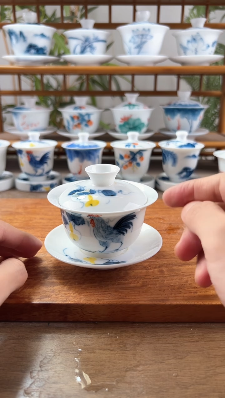 微瑕公鸡130ml三才盖碗