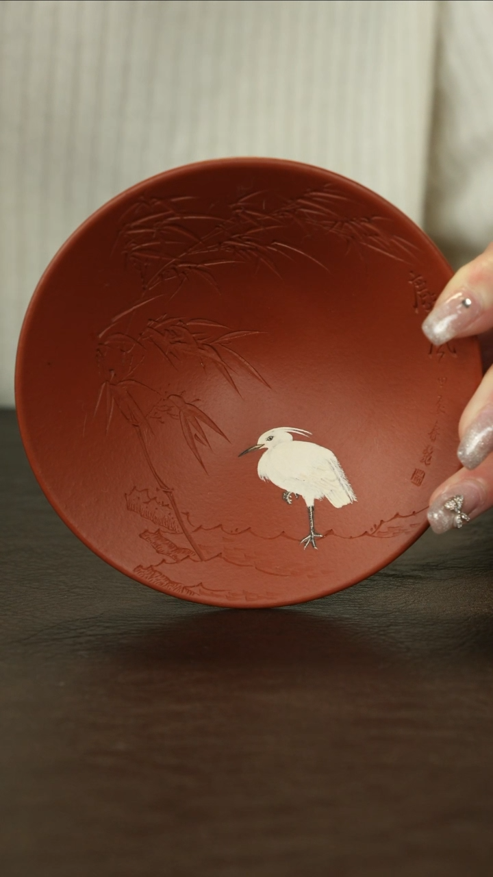 【闪购商品】紫砂茶杯直播福利吴春艳朱泥尘风斗笠杯120cc