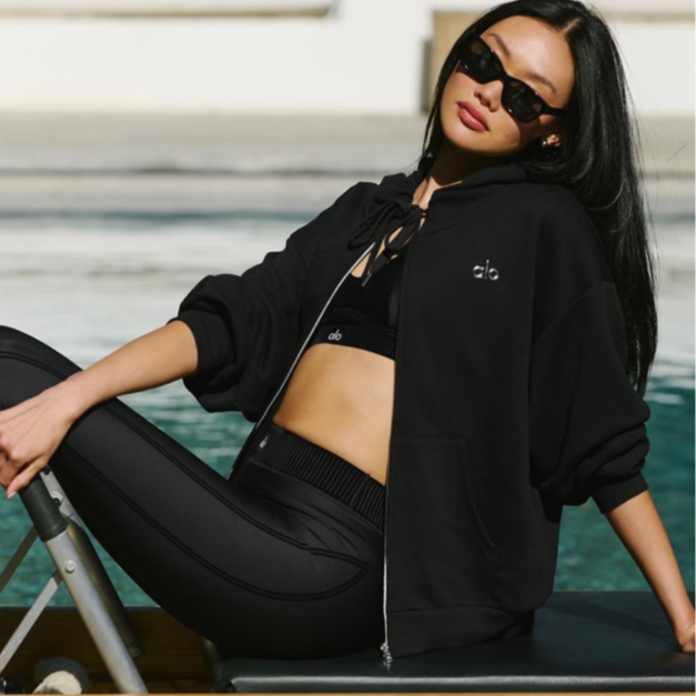 ALO YOGA ACCOLADE FULL ZIP HOODIE 连帽长袖纯色拉链卫衣运动