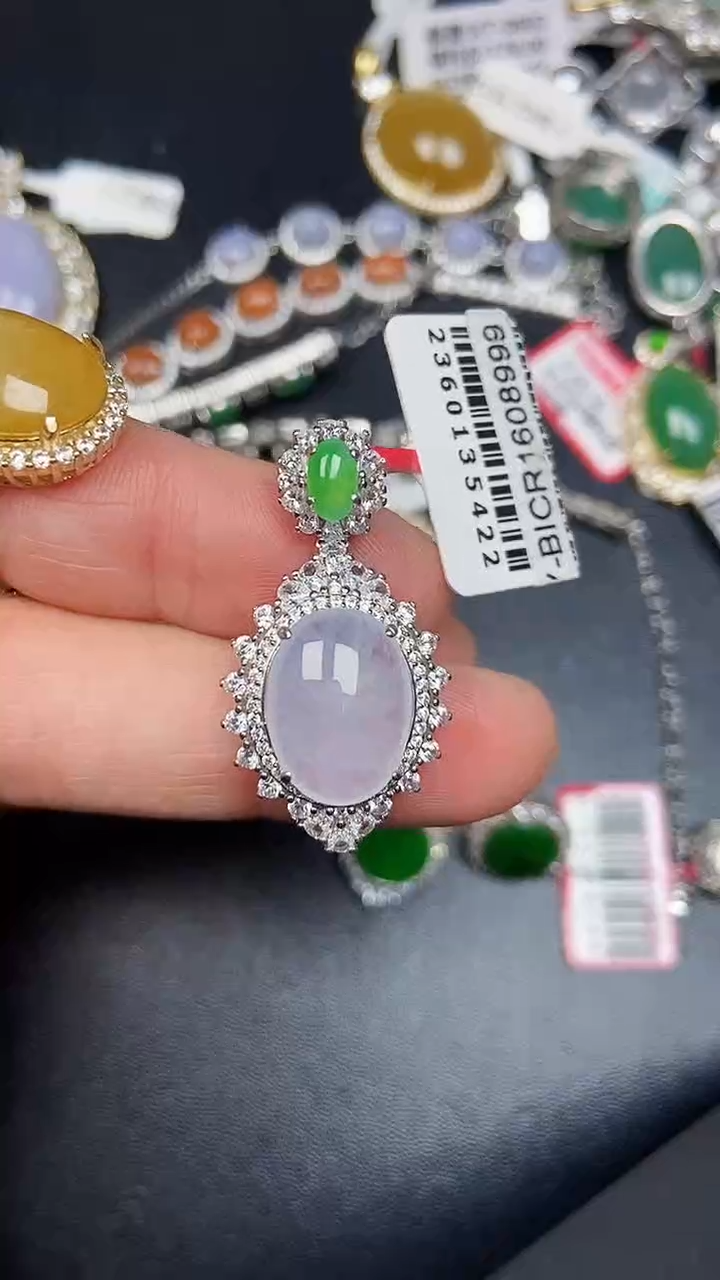 银S925镶嵌戒指翡翠3670