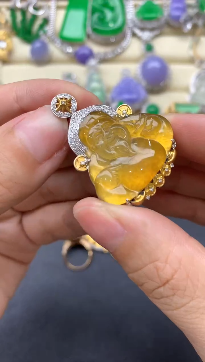 【闪购商品】翡翠颈饰18K金镶嵌665-中国好珍宝