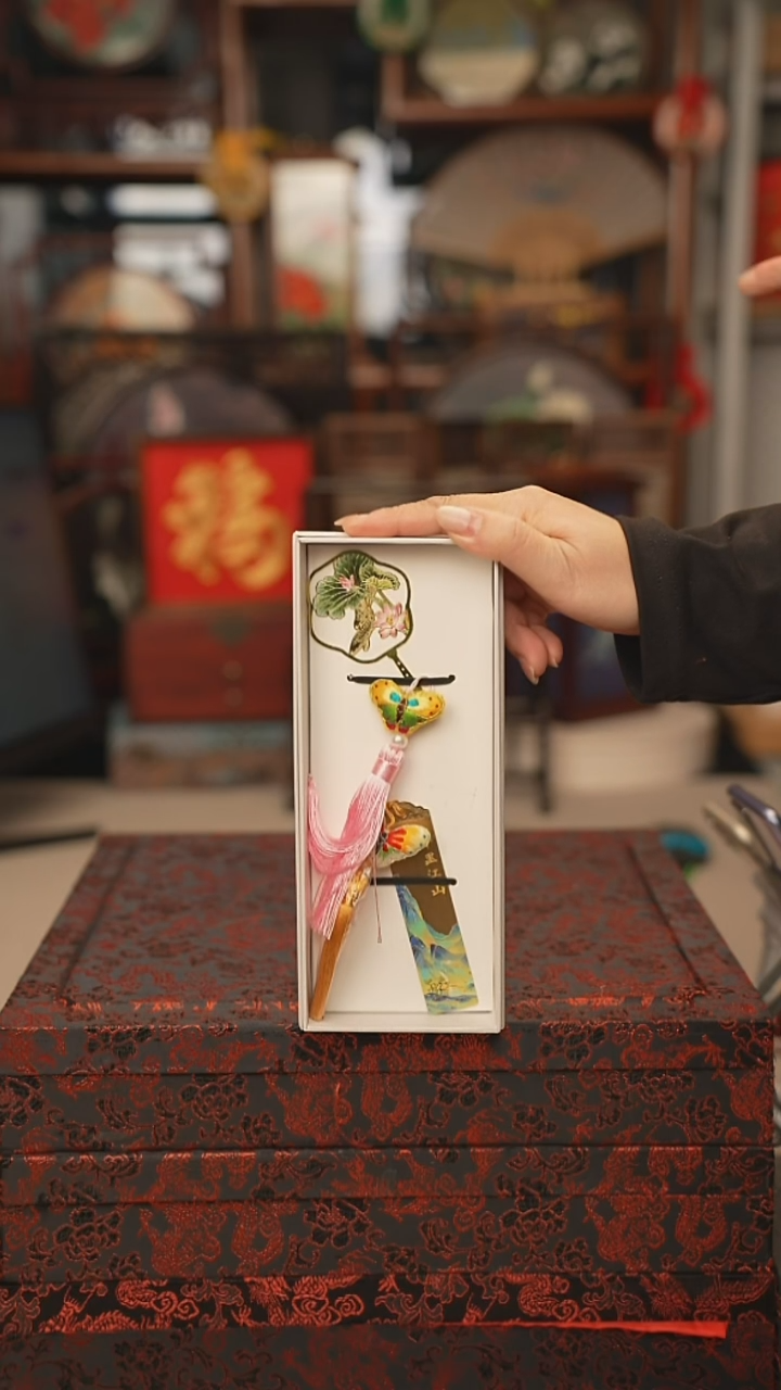 扇子书签吊坠非遗