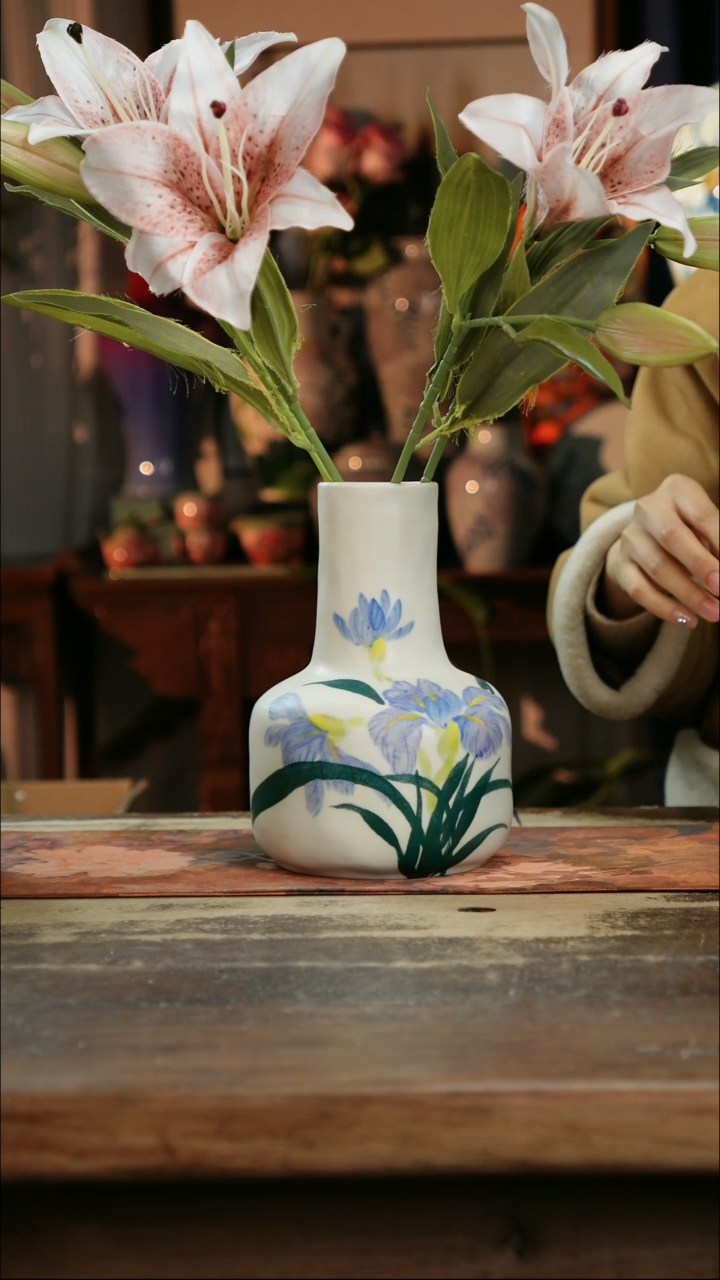 【闪购商品】瓷片景德镇纯手工釉下彩精品花瓶