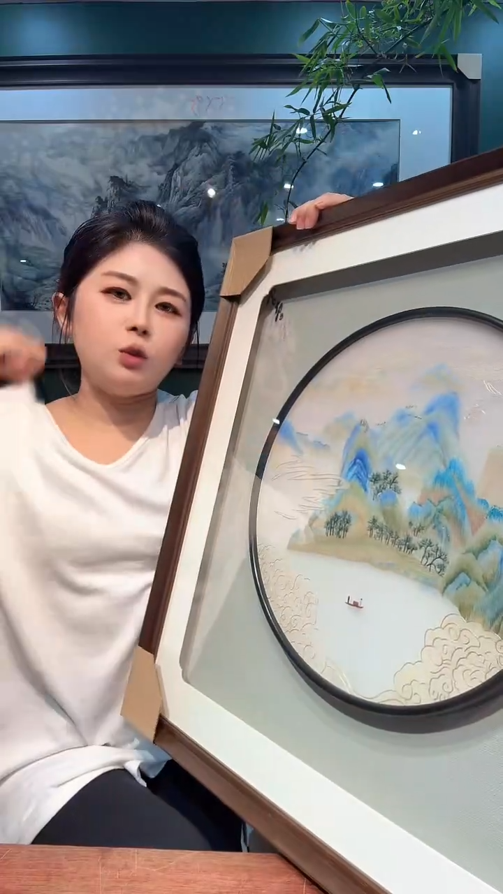横款非遗苏绣手工刺绣装饰画不包邮