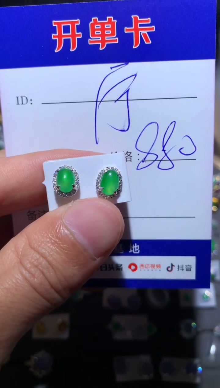 【闪购商品】翡翠耳饰银S925镶嵌宁静致远～