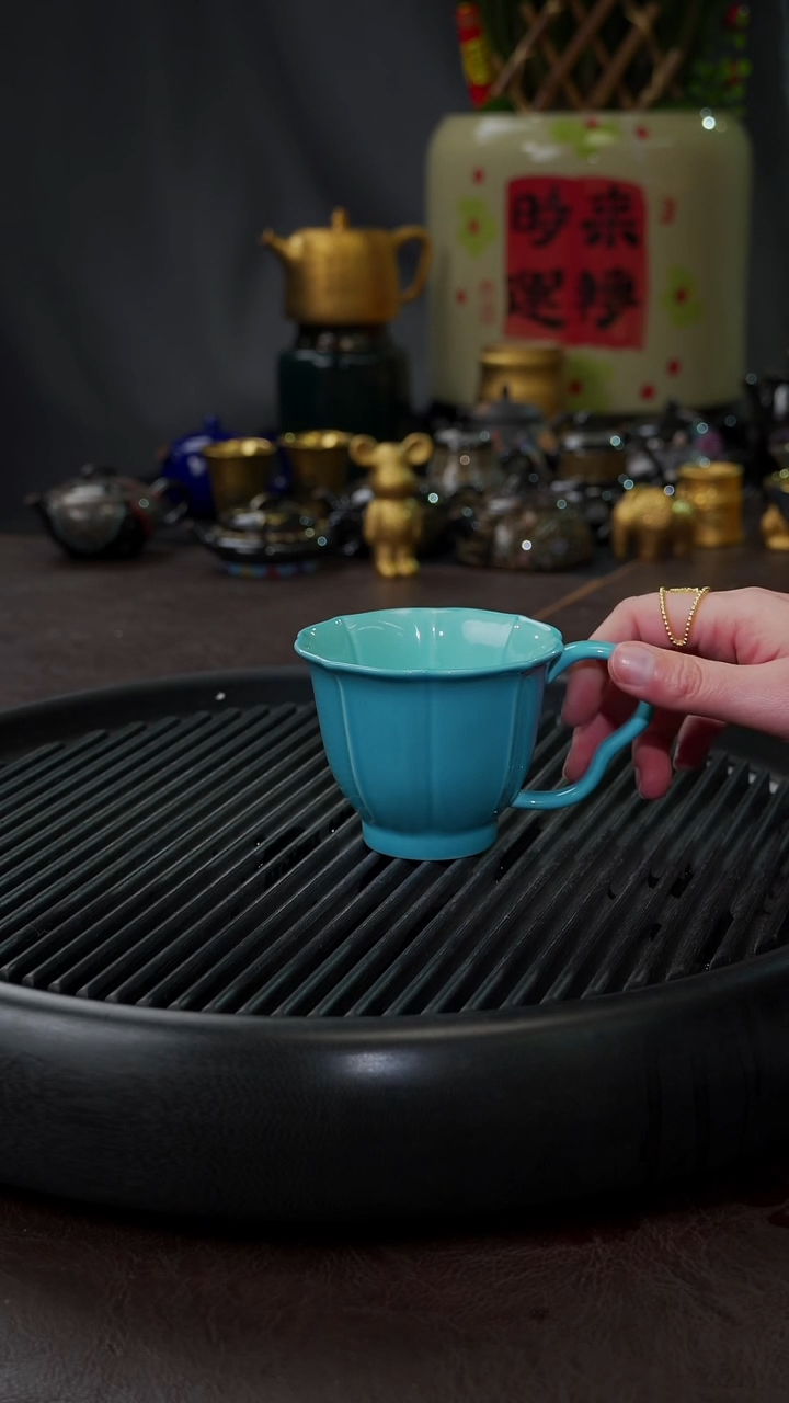 【闪购商品】杯【宜景窑松石蓝】马克杯