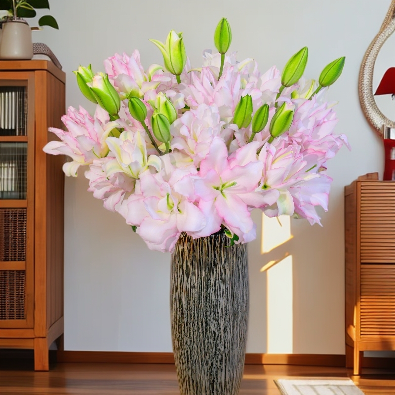 云南木木花卉冰美人重瓣百合 浪漫雅致清新芳香层次感家用客厅