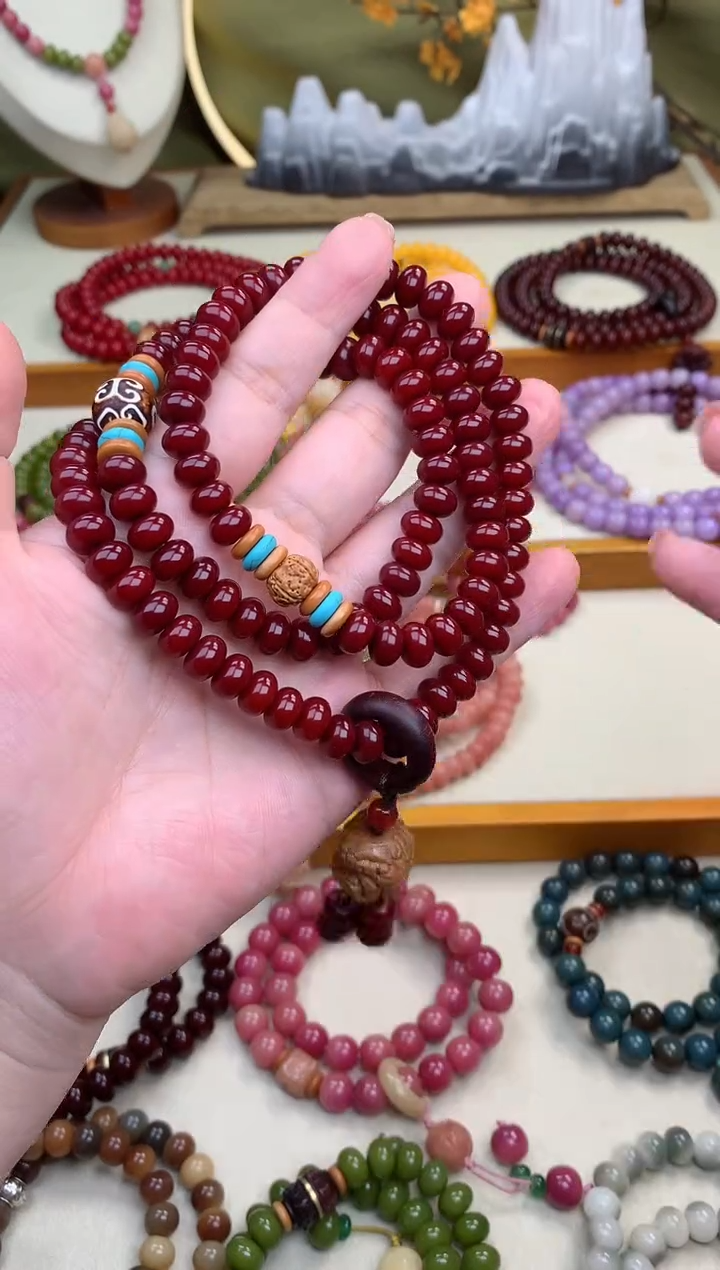 【闪购商品】白玉菩提手串深红菩提