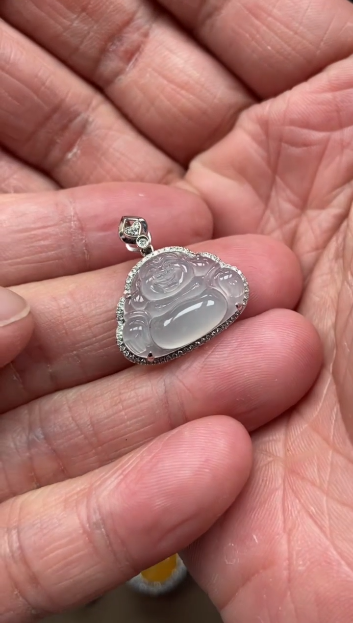 【闪购商品】翡翠吊坠(不含链)18K金镶嵌佛公