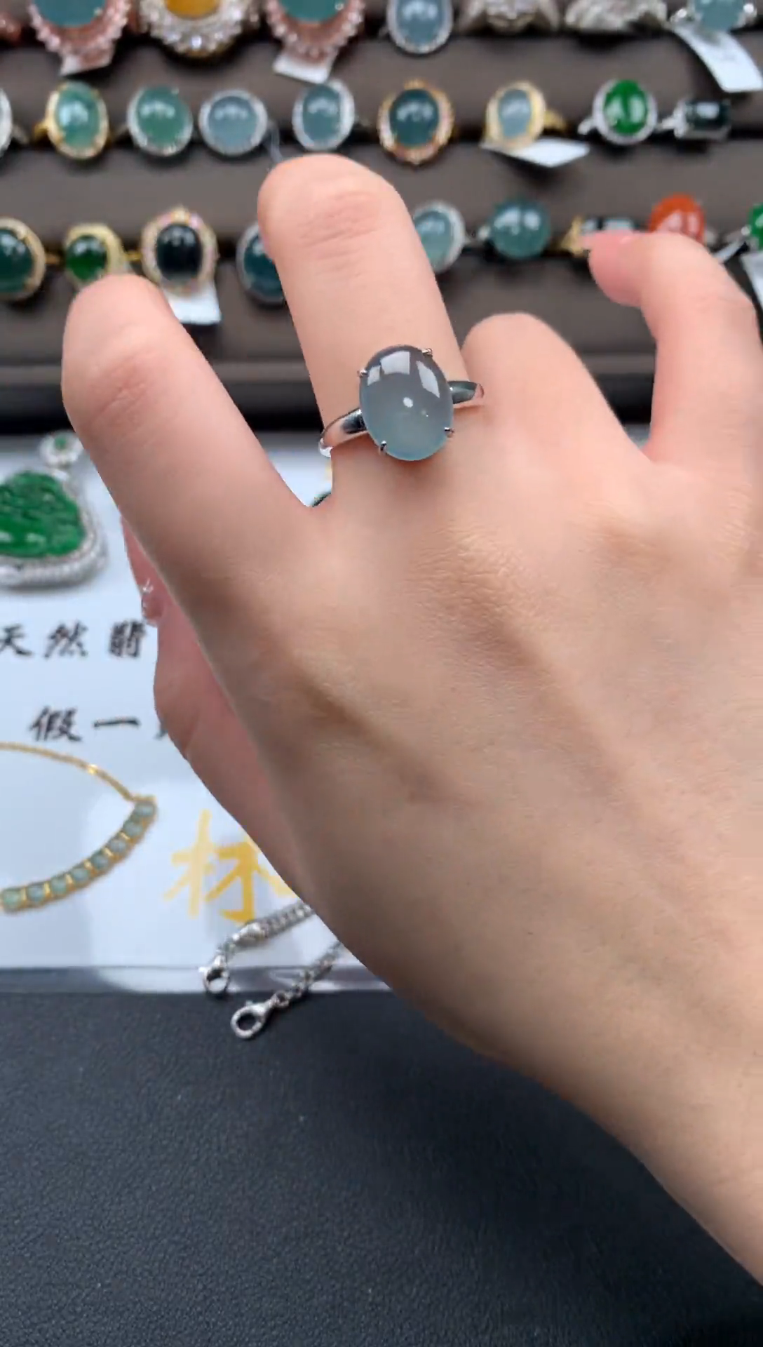 【闪购商品】翡翠戒指银S925镶嵌51242