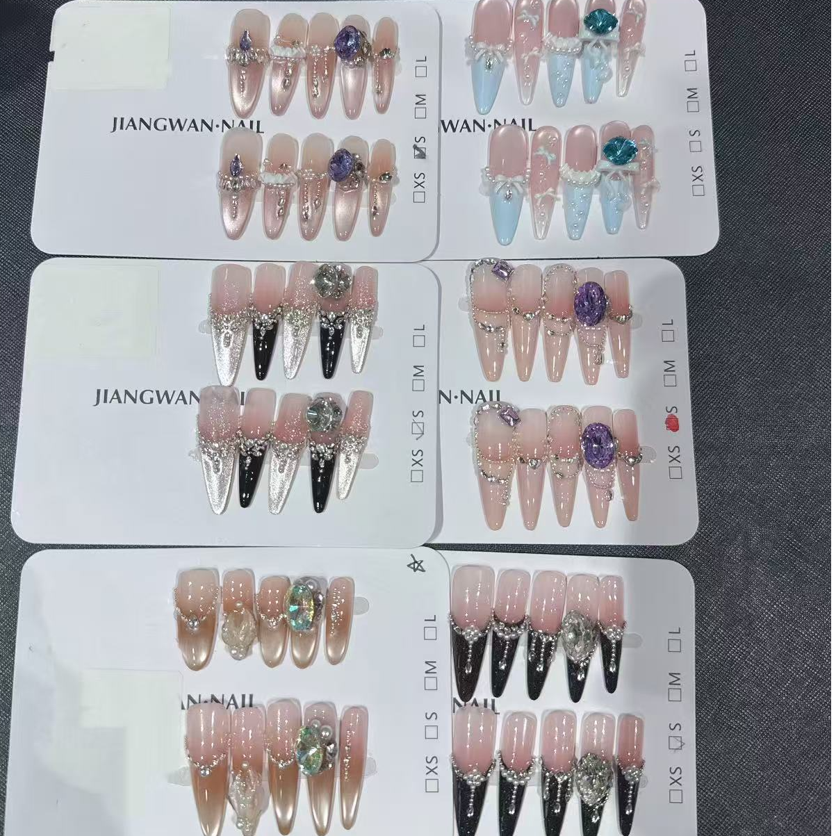 【A2合集】.纯手工穿戴甲法式猫眼渐变显白爆闪公主风成品美甲