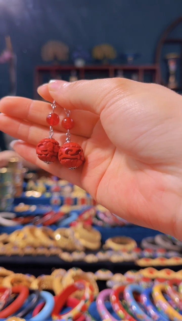 【闪购商品】非遗绝技 雕漆花卉耳环