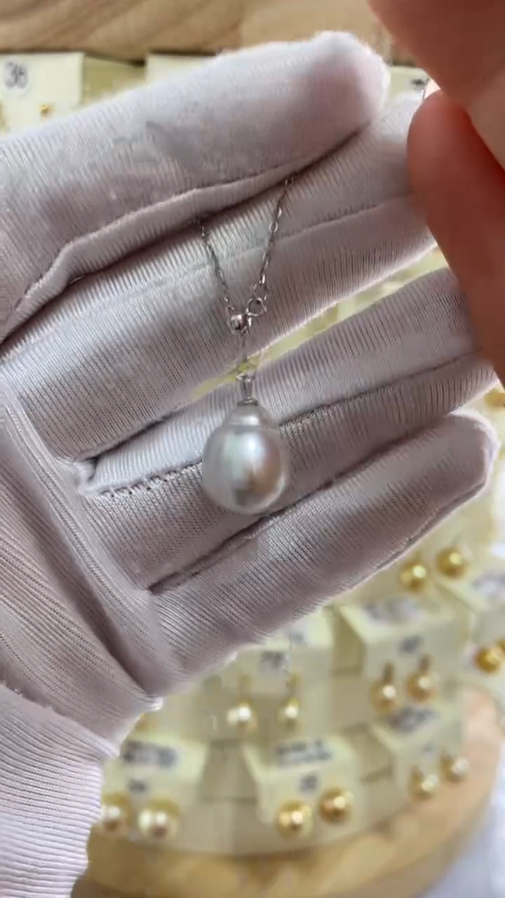 【闪购商品】海水珍珠套链银S925镶嵌澳白巴洛克