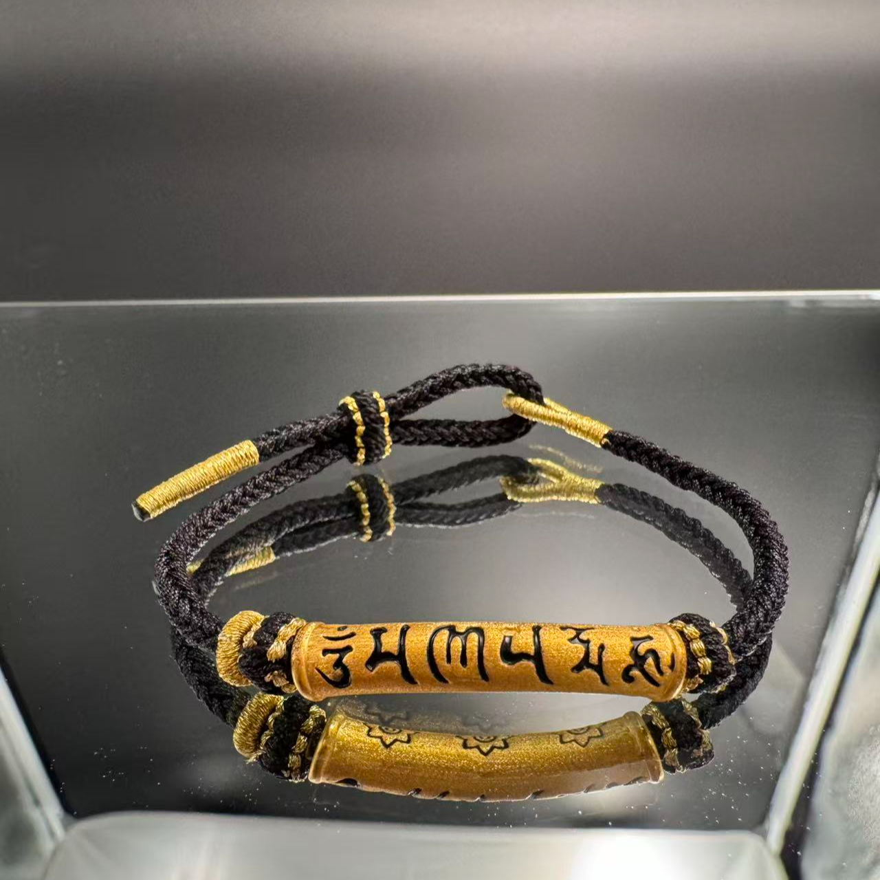 足金999 古法工艺六字真言弯管手绳