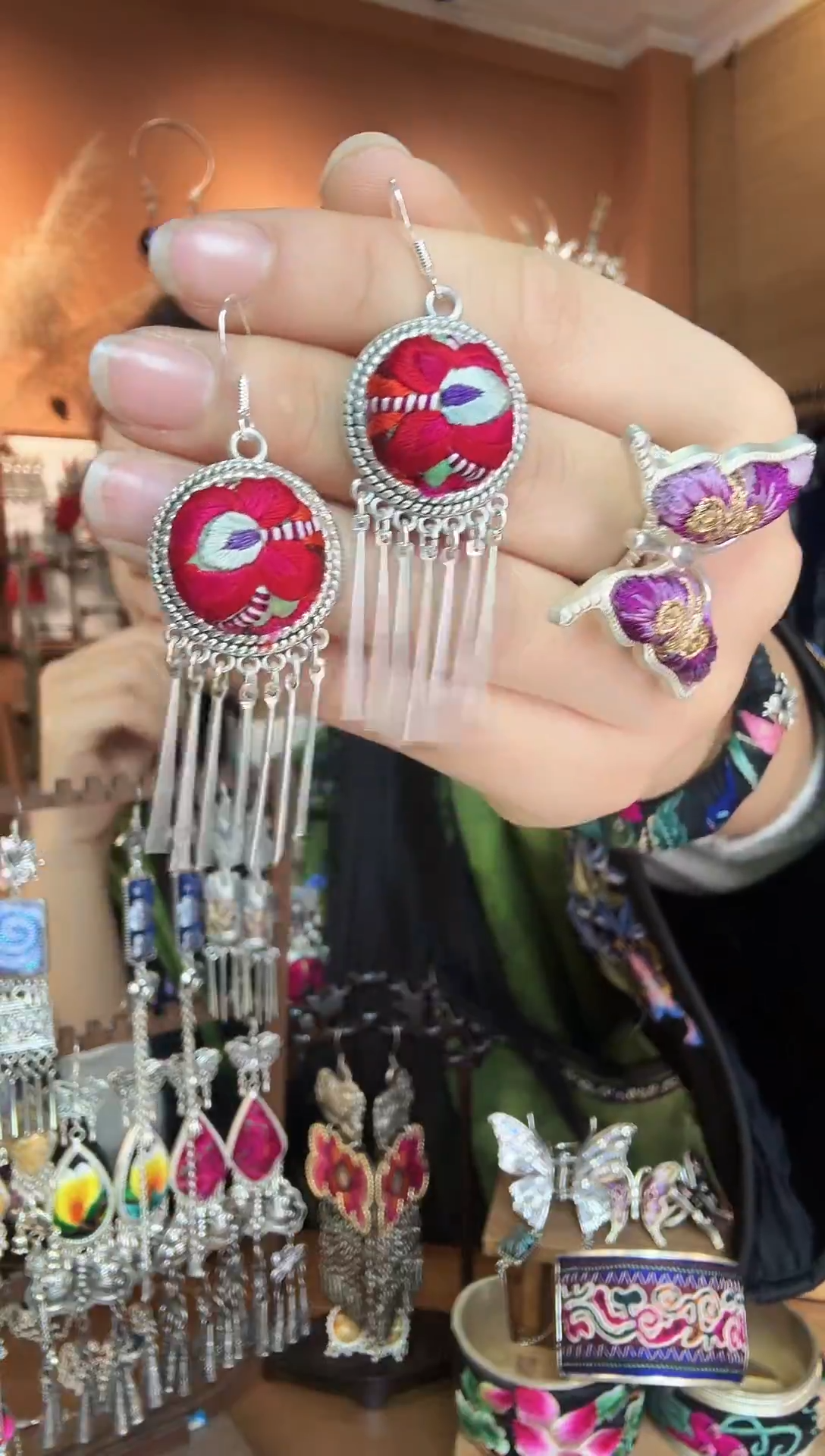 刺绣纯手工民族风耳环