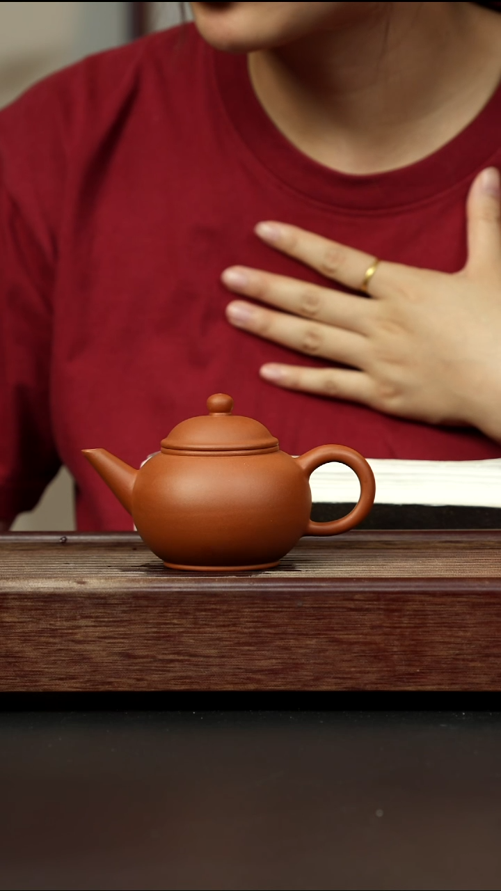 紫砂茶壶红泥 水平