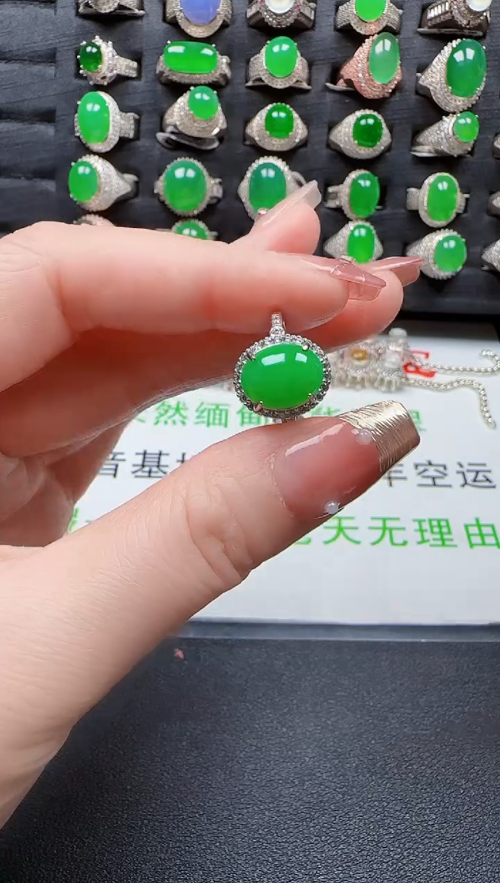 【闪购商品】翡翠戒指银S925镶嵌1123