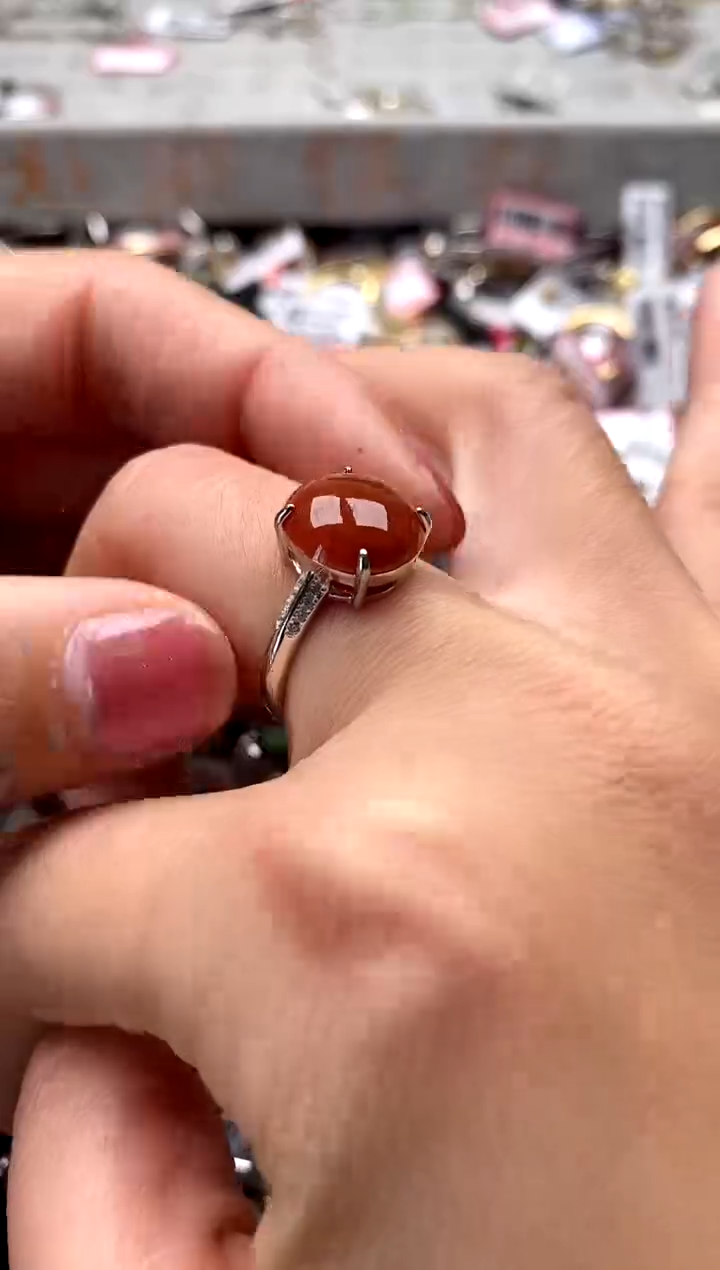 【闪购商品】翡翠戒指银S925镶嵌555555-7