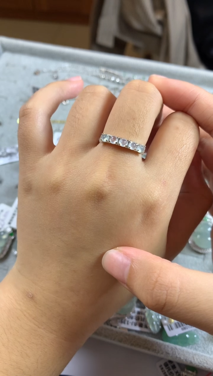 银S925镶嵌戒指翡翠1