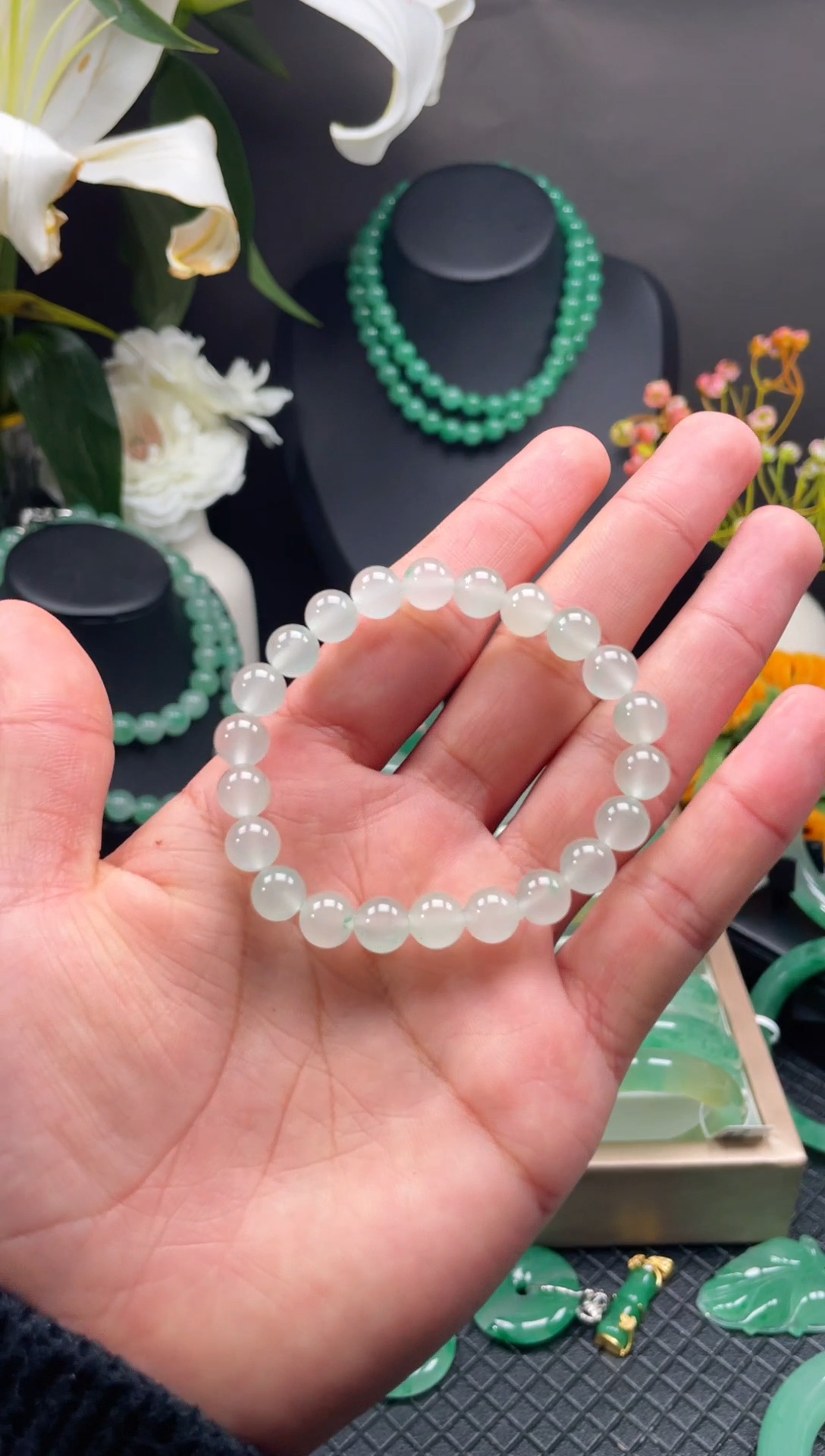 未镶嵌手镯石英质玉天然非洲翠手链