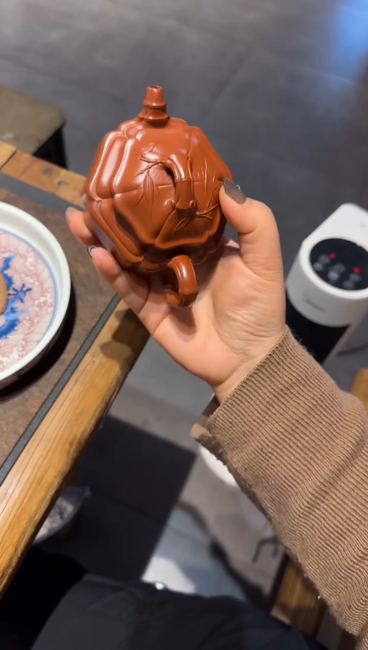 【闪购商品】紫砂茶壶六方双线竹鼓