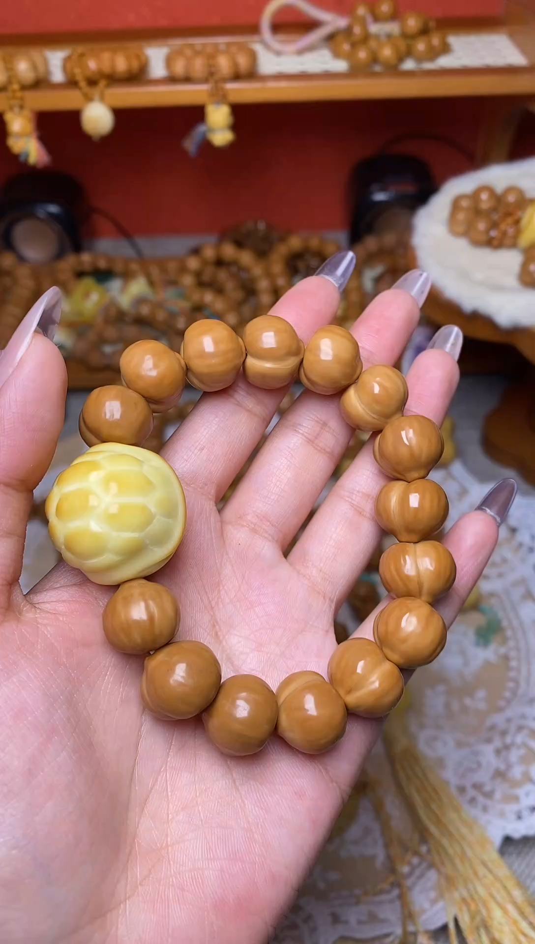 把件猴头核桃全品无暇屁桃➕富甲手串