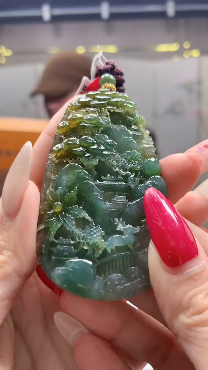 【闪购商品】定制翡翠未镶嵌1062lj-毛货挂件26